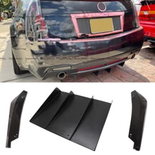 For Cadillac ATS CTS Rear Bumper Lip Diffuser 4 shark Fin Spoiler + Rear Spats