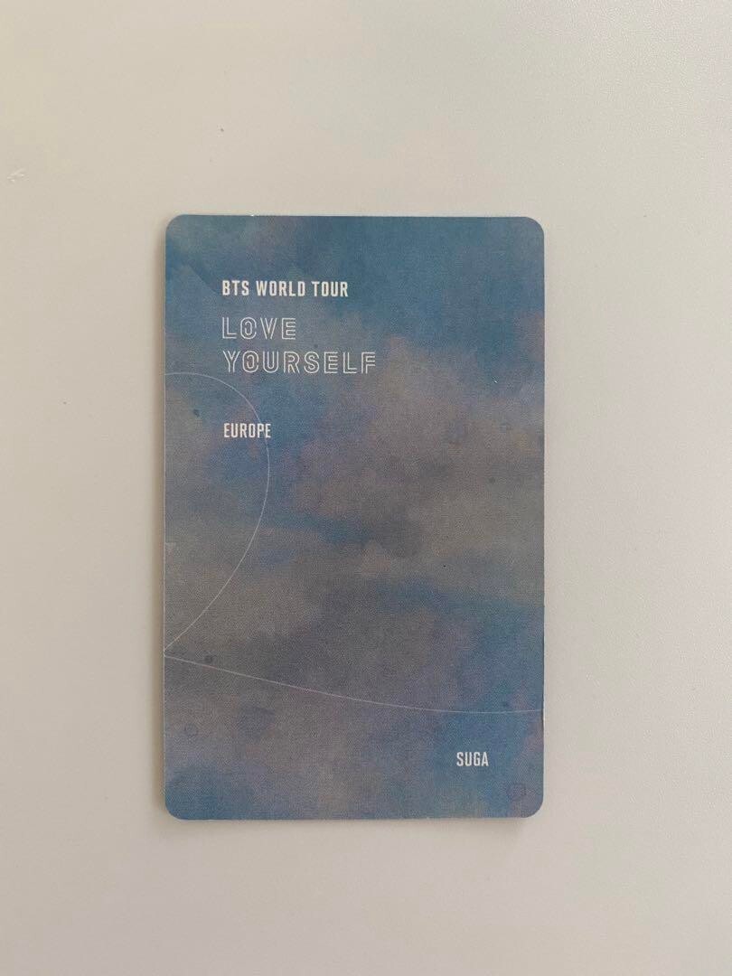 SUGA★BTS WORLD TOUR LOVE YOURSELF Europe BTS SUGA Photo Card Love Yourself World Tour Europe Bluray