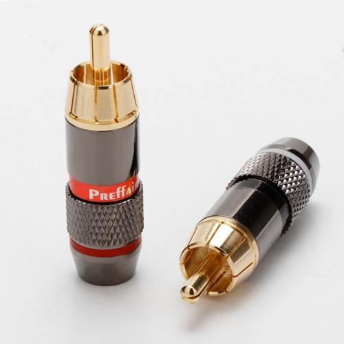4pcs Gold Plated HiFi RCA Plug Male Double Lock HIFI Audio Cable Connector 6mm - Picture 9 of 13
