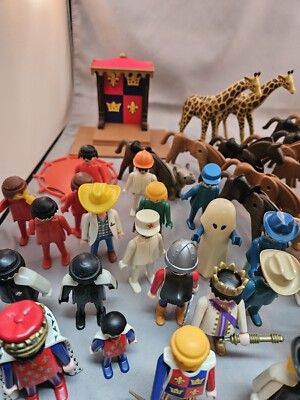 Lot of Vintage Playmobil Geobra Figures Animals Medieval