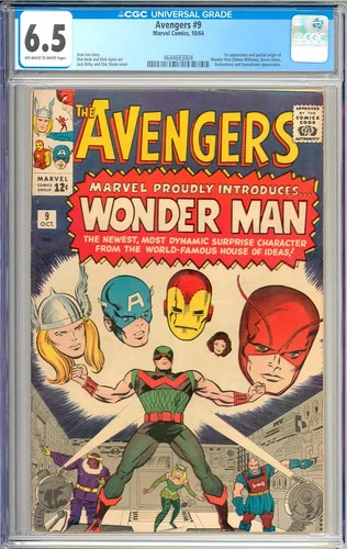 Avengers #9 1st App. Wonder Man Silver Age Vintage Marvel Comic 1964 CGC 6.5