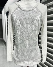 VTG 90s Y2K Charlotte Russe Metallic Lace Knit L/S Made In USA Coquette Fairy