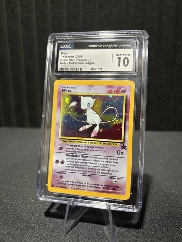 Mew # 9 Holo TAIL SWIRL Pokemon League Black Star Promo 2000 CGC Gem Mint 10
