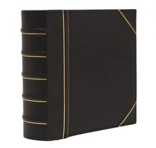 Executive Binder, English Leather, Hand Stitching and Ribbed Spine, Heavy Dut...