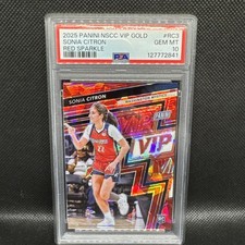 PSA 10 SONIA CITRON PANINI 2025 NATIONAL NSCC VIP GOLD GEM MINT RED SPARKLE