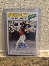 2026 Topps Heritage Jim Palmer Real One Auto Blue Ink On Card #77RO-JP