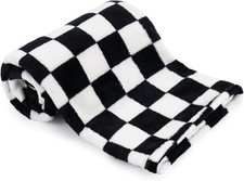 Plush Checkered Baby Blanket for Boys Girls Nursery, 30" 40" Warm Short Fleece B