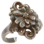 925 Sterling Silver Vintage Ring Carved Floral Scrollwork Band  Sz 6.5  RG36902
