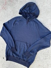 Vince Mens Blue Diamond Baseball Style Wool Hoodie Sweater Sz M Casual Outdoor