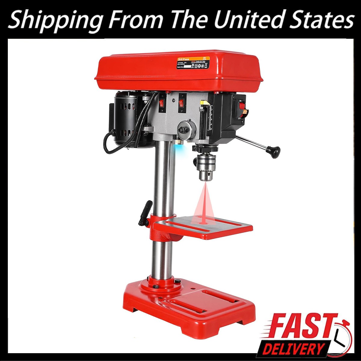 8" 5-Speed Benchtop Drill Press Cast Iron Drill Press 2.5A W
