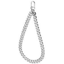 8" Keychain Wristlet Strap Silver Bag Hand Wrist Lanyard Key Chain Holder , 1Pcs