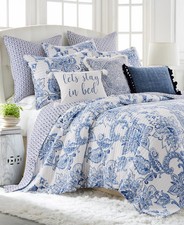 Levtex Home Bennett 3 Piece Full/Queen Quilt Set White/Blue