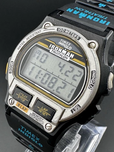 Vintage Timex Ironman Triathalon 90’s Indiglo 8 Lap 100 M Vintage Mens Watch Y3