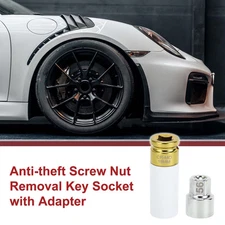 1 Set Wheel Lock Lug Nut 20 Teeth #56 Anti-theft Key Socket for Porsche Cayenne