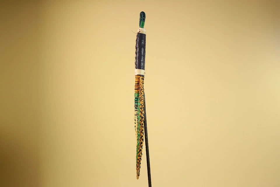 Abanico Tejido Africano Paja Bolga Artesanal Verde Amarillo Tribal Arte Decoración -G5933 Foto 2 de 4