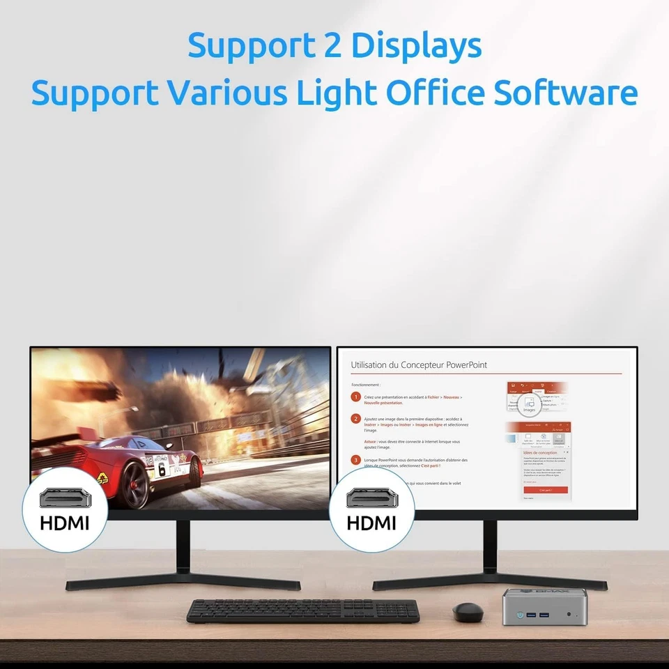 Bmax Mini PC Desktop Computer Intel 11 Gen N5095 /8GB RAM/256GB SSD/Win 11 Pro - Image 4 of 4