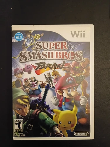 Super Mario Smash Bros Brawl Nintendo Wii CIB w/ Manual, Clean Working