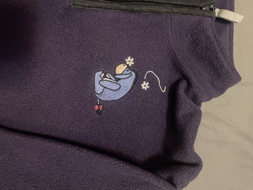 Giacca pile vintage Eeyore donna 2XL viola Winnie The Pooh Disney inverno anni 90 - Foto 4 di 9