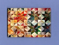 AMISH QUILT *2X3 FRIDGE MAGNET* RELIGION FABRIC PATTERNS OLD FASHION BEAUTIFUL