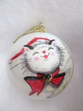 Kitty Cat 2017 Pier 1 Li Bien 3" Inside Art Glass Ornament