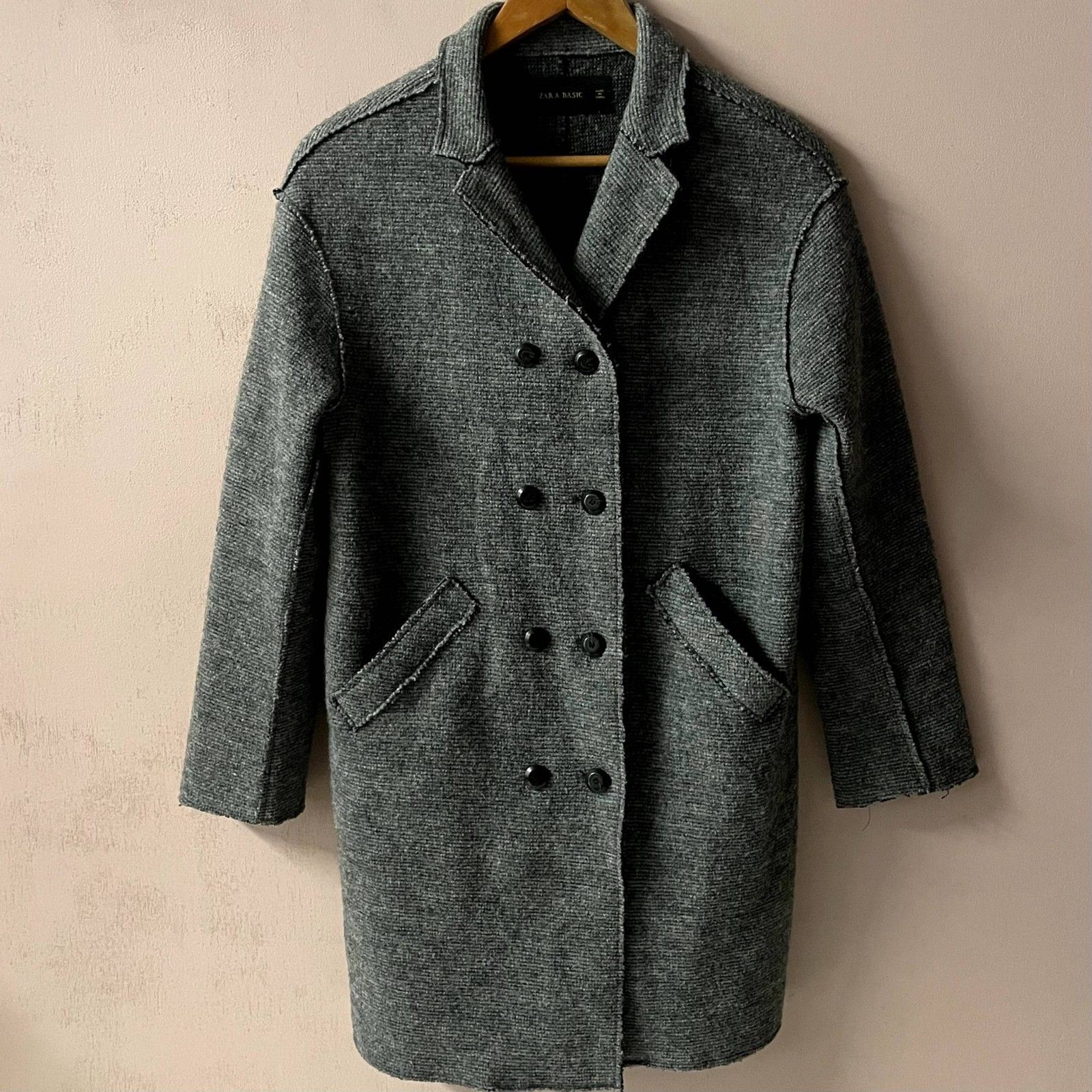 Zara Gray Wool Blend Button Front Jacket Size S G… - image 10