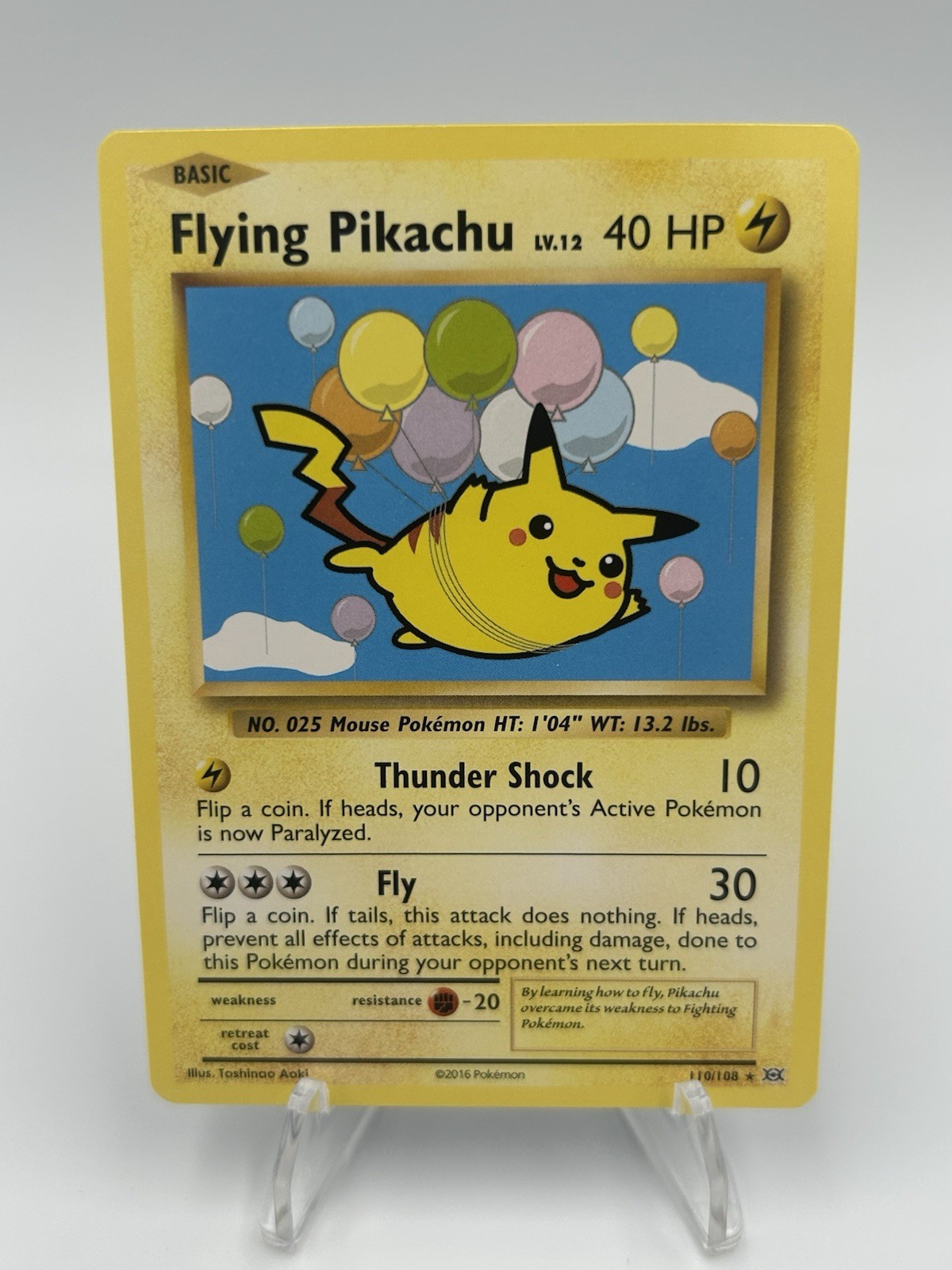 Flying Pikachu Secret Rare XY - Evolutions EVO Lightning 110/108 2016 NM