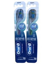 Lot of 2 ORAL-B Toothbrushes INDICATOR Color SOFT Green  Purple