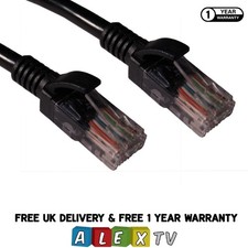1m Cat5e Ethernet UTP Data Network LAN Installation Cable RJ45 Patch Lead Black
