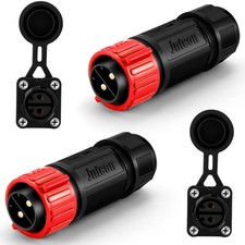 2 Sets Trolling Motor Plug Receptacle Set Marine Boat Power Connector Waterproof