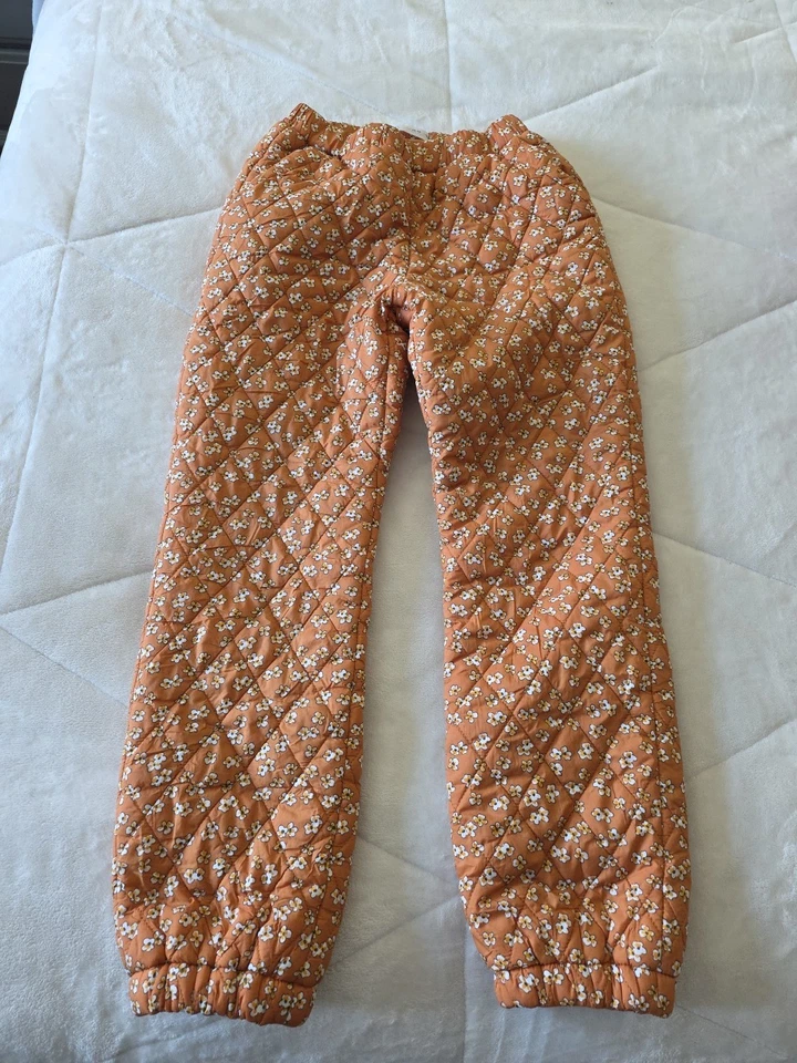 Pantalones acolchados florales para niña ZARA talla 13-14 bolsillos multicolor marrones cálidos acogedores  Foto 3 de 4
