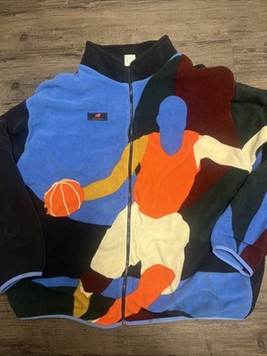 NEW BALANCE NB HOOPS CLASSIC COURT ABSTRACT SHERPA FLEECE JACKET 2XL
