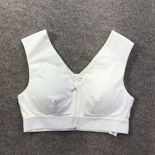 Tommie Copper Sports Bra Womens Small White Front Zip Compression Copper Znergy