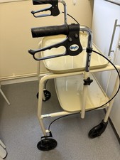 Handy Trolley With Brakes Carry Meals and Drinks Wheeled Tray Walker 2 Shelves 