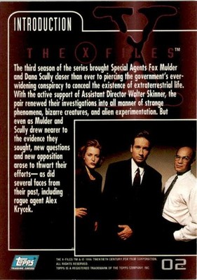1996 Topps The X-Files Season Three Cards - You Pick