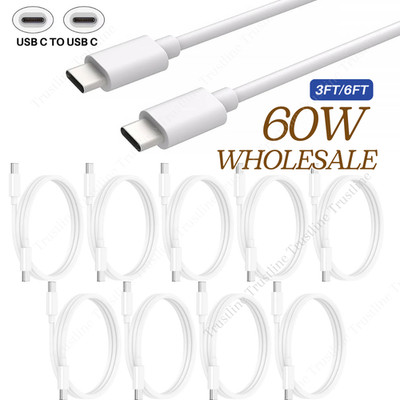 For i-Phone 15 Pro/16e/17 Air USB C to USB C Fast Charging 60W PD Data Cable Lot