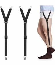 VVS Mens Shirt Stays Durable Elastic with Non-Slip Locking Clamps Adjustable Mil