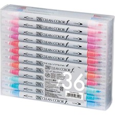 Kuretake ZIG Clean Color f Dual Tip Markers 36 Colors Set TCS-6000T/36V