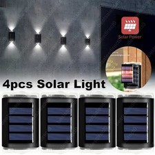 4pcs Solar Powered Door Fence Wall Lights Led Outdoor Garden Street Lighting UK