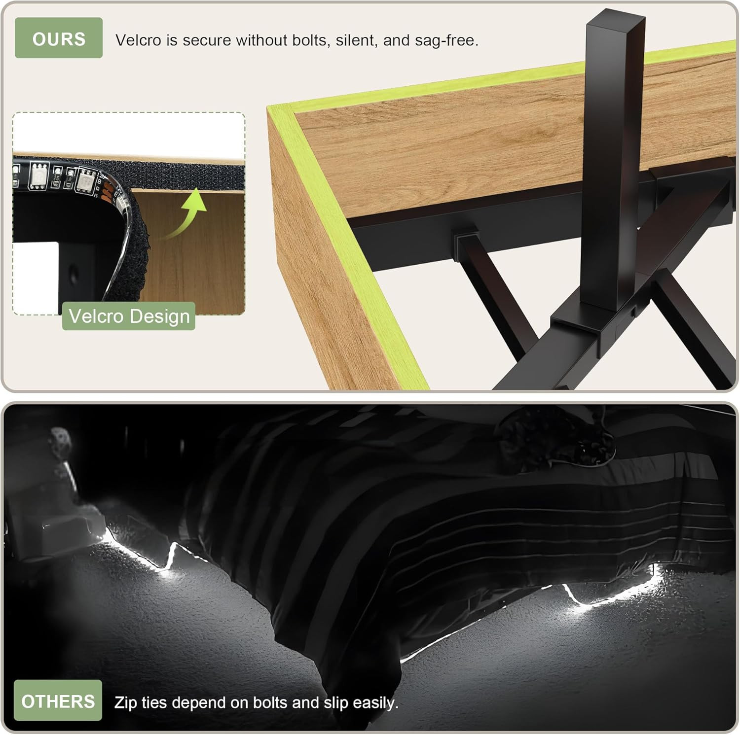 Floating Bed Frame Twin with Led Lights and Charging Station, Wood Full Size Bed
