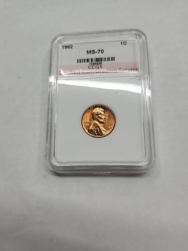 BRILLIANT 1962 1c GRADED MS70 RD Lincoln Penny Cent Coin CCGS #1295585 - Picture 2 of 14