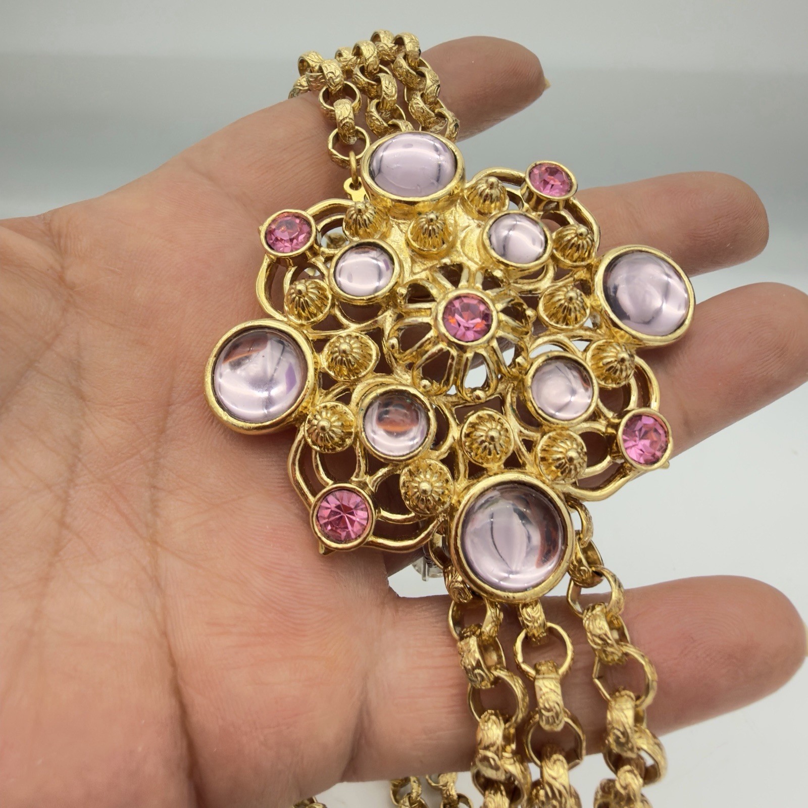 Vintage JOSE BARRERA for AVON Gold Tone FLOWER Statem… - Gem