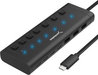 SABRENT USB C Hub 7 Port 48 W Schaltern 7 Anschlüsse 5V/900mA 20W Power Delivery