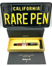 PELIKAN M600 Fountain Pen RED STRIPE 14K MED  nib MINT or UNUSED Boxed