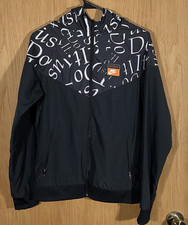 Nike Youth XL Windrunner Hooded Jacket Black Logo Spell Out Windbreaker Full Zip