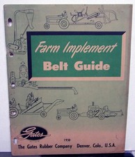 1950 Gates Farm Implement Belt Guide Sales Catalog Tractor Combine Agriculture