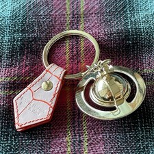 Vivienne Westwood 3D Orb Keychain Key Ring with pink leather from Japan