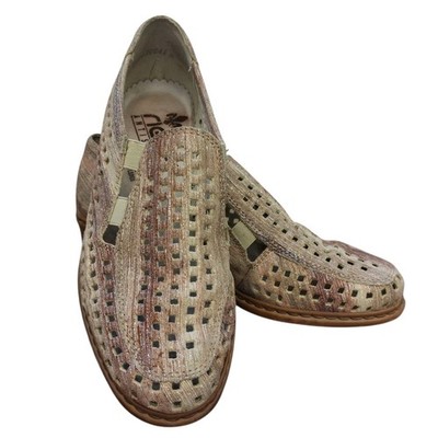 Rieker 36 Loafers Antistress Leather Womens Shoes 6 Low Heel Casual Travel