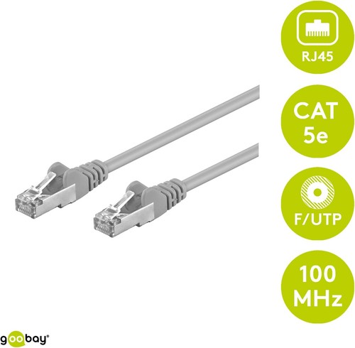 Goobay 50197 CAT 5e Patchcable, F/UTP, Grey, 15m Cable Length - 第 2/5 張圖片