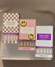 Red Aspen Press On Nails LOT OF 3 Medium Coffin Press On Nail Dashes