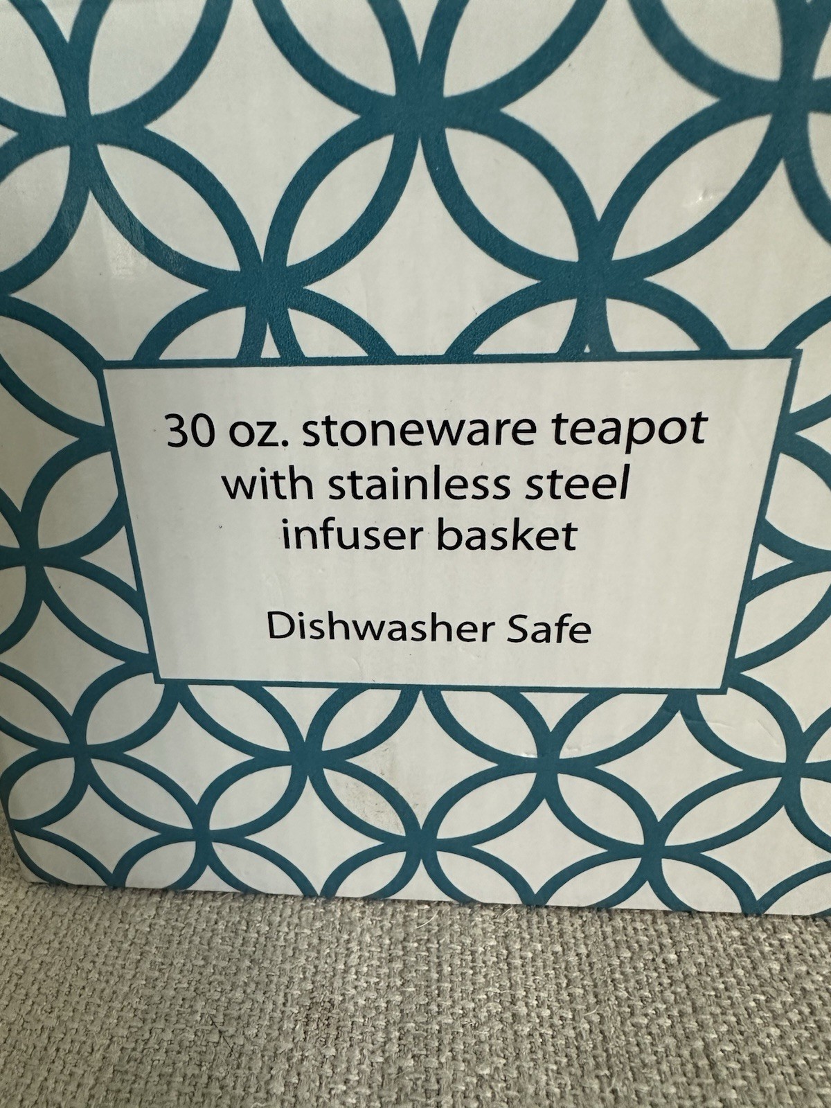 Teal Stoneware Teapot With Infuser For Loose Tea With Spout 30 Fl Oz